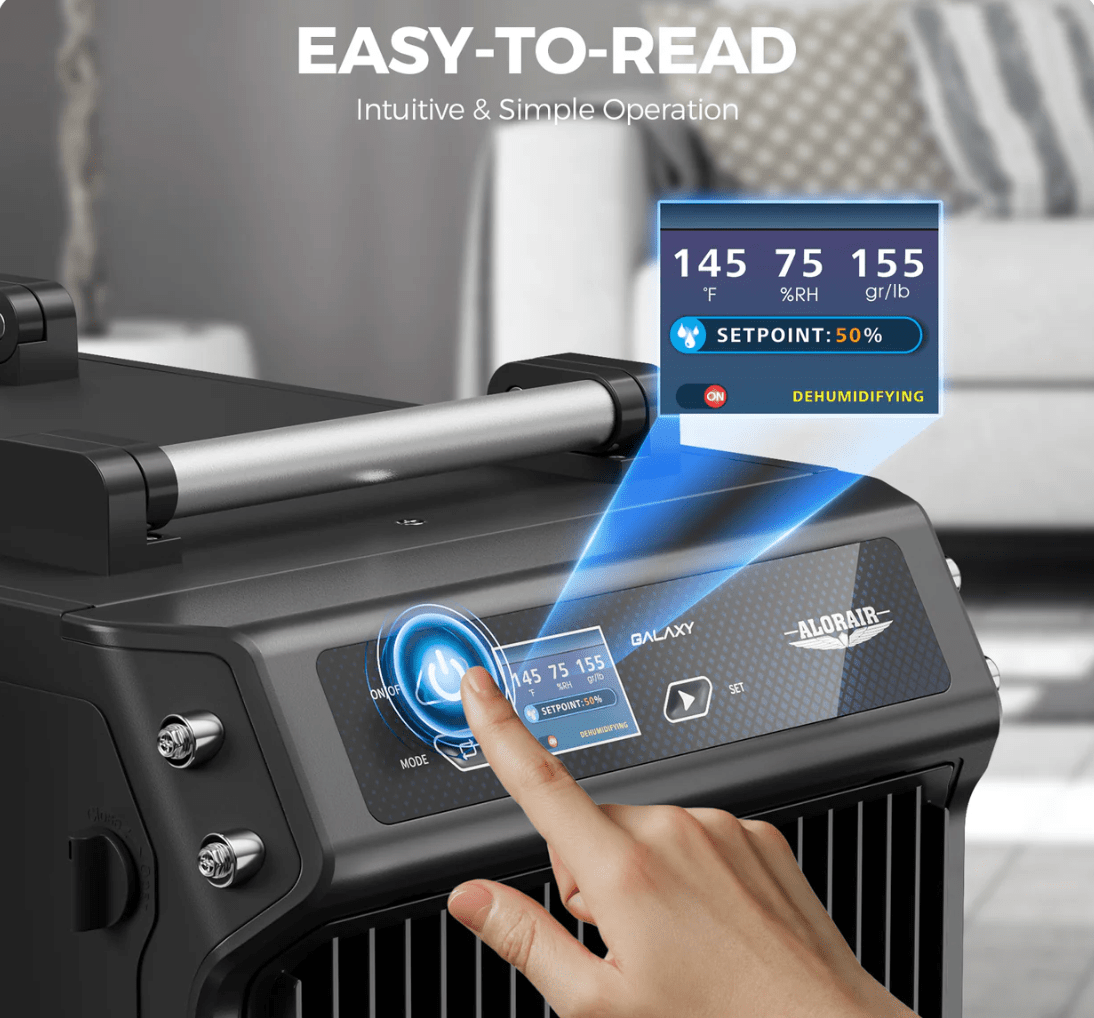 AlorAir Galaxy 60 | 145 PPD Crawlspace Dehumidifier Size for up to 1,800 Sq.Ft - Pure n Natural Systems