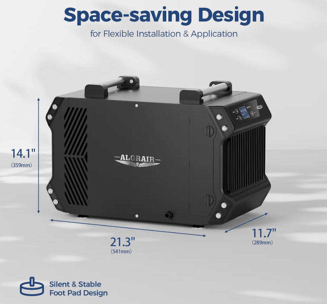 AlorAir Galaxy 60 | 145 PPD Crawlspace Dehumidifier Size for up to 1,800 Sq.Ft - Pure n Natural Systems