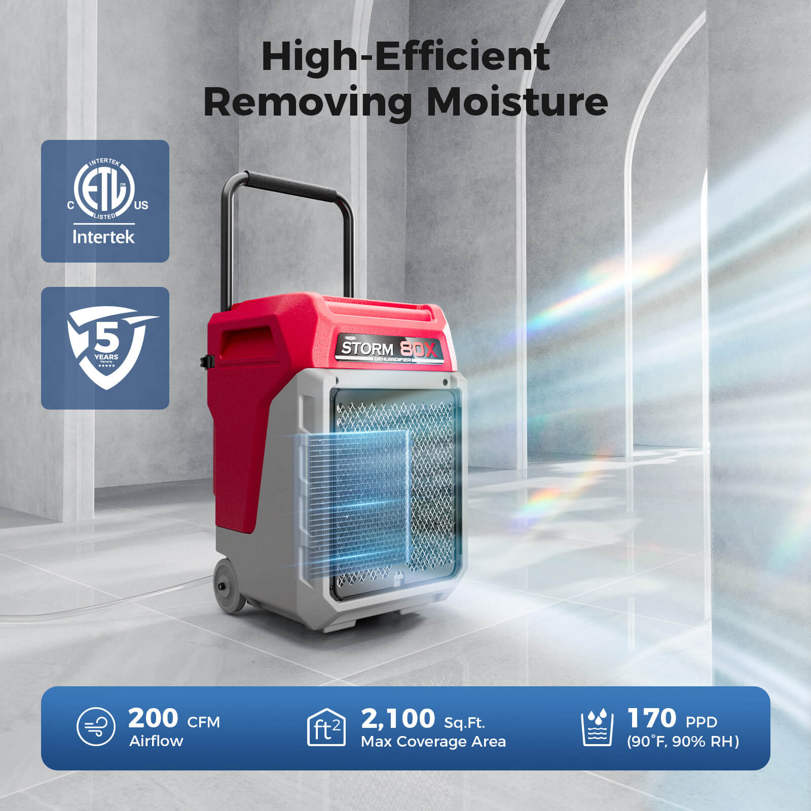 AlorAir Storm 80X | 170 Pint High Capacity Restoration Dehumidifier - Pure n Natural Systems