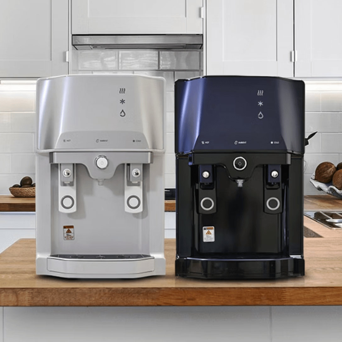 H2O-2250 Counter Top Bottleless Water Dispenser with 2.5 Gallon Cold Tank - Hot, Cold, and Ambient Water Settings - Pure n Natural Systems