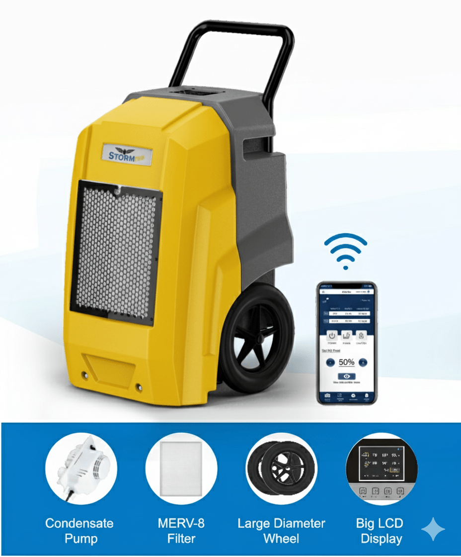 Storm PRO SMART 85 Pint Portable Restoration Dehumidifier - Pure n Natural Systems