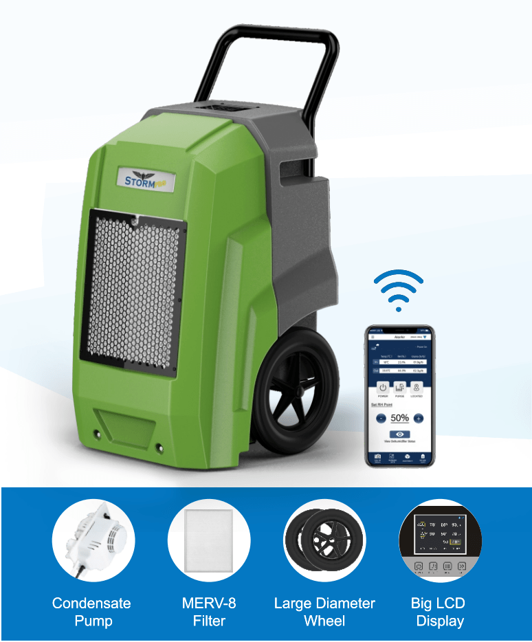 Storm PRO SMART 85 Pint Portable Restoration Dehumidifier - Pure n Natural Systems