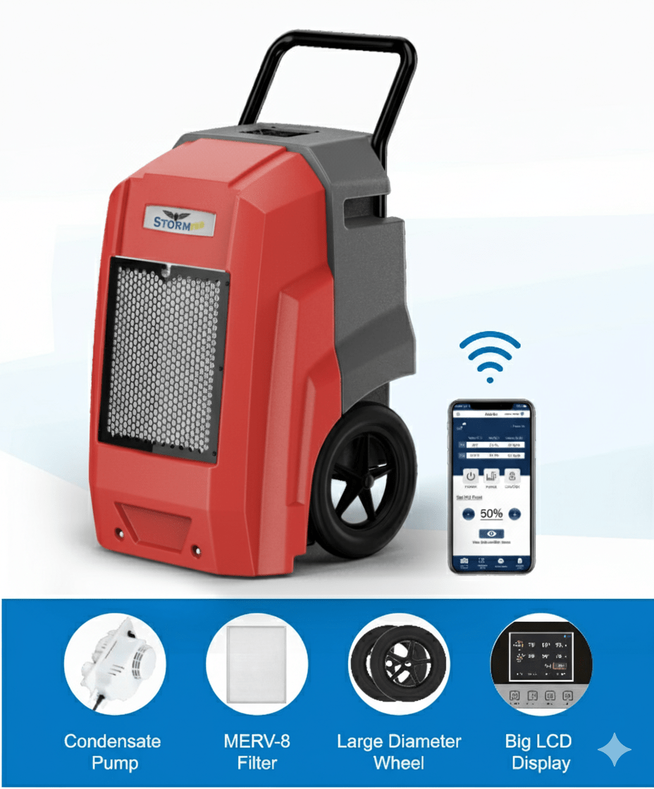 Storm PRO SMART 85 Pint Portable Restoration Dehumidifier - Pure n Natural Systems