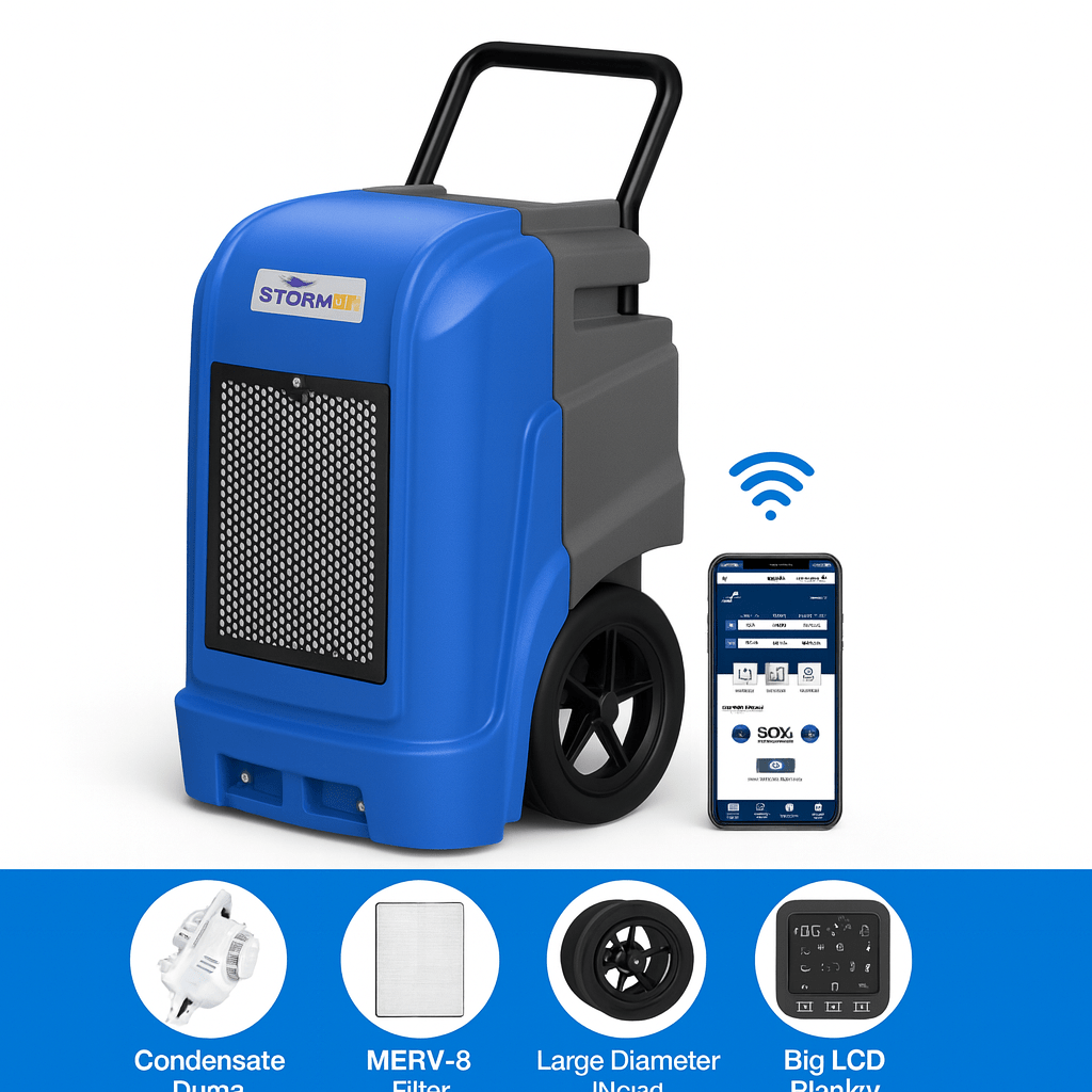 Storm ULTRA Commercial Dehumidifier | 90 PPD Built - In Pump, Wi - Fi App - Pure n Natural Systems