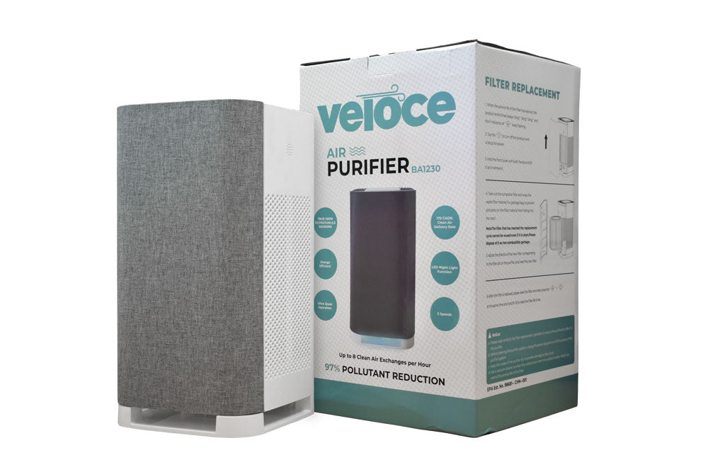 VELOCE Air Purifier – Model BA1230 | H13 HEPA, UV, Ultra - Quiet - Pure n Natural Systems