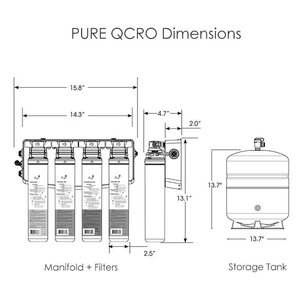 PURE QCRO | Quick Connect 4 - Stage Reverse Osmosis Drinking Water Purifier - Pure n Natural Systems