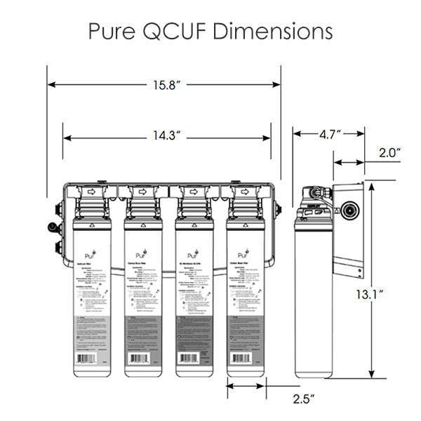 PURE QCUF | Quick Connect 4 - Stage Ultrafiltration Water Filtration System - Pure n Natural Systems