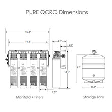 PURE QCRO Quick Connect 4-Stage Reverse Osmosis Water Purifier Product Dimensions