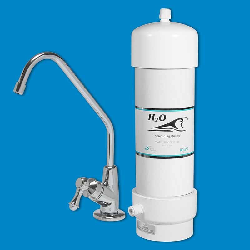 US - 4 - Deluxe Under Counter Water Filter with Faucet - 35,000 Gallon Capacity - Pure n Natural Systems