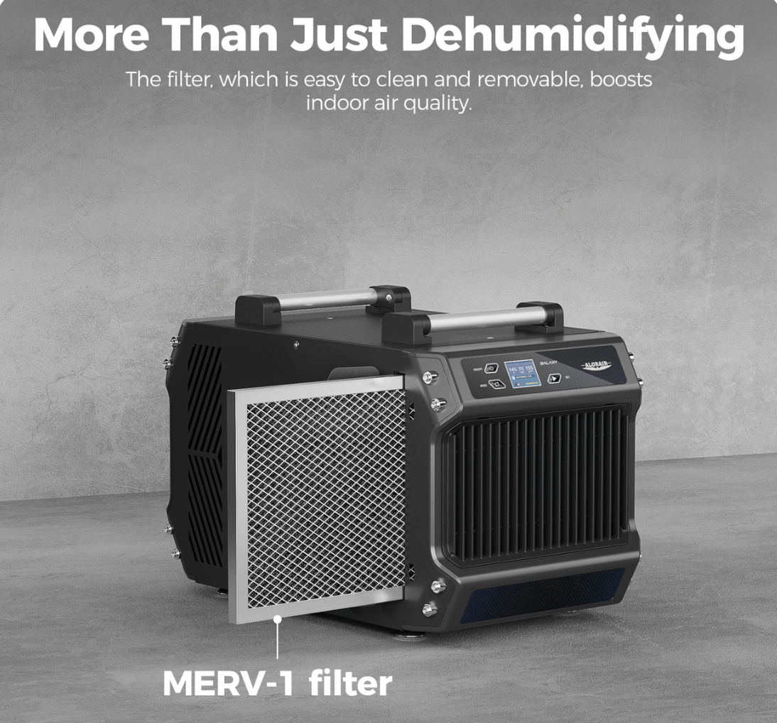 AlorAir Galaxy 60 | 145 PPD Crawlspace Dehumidifier Size for up to 1,800 Sq.Ft - Pure n Natural Systems
