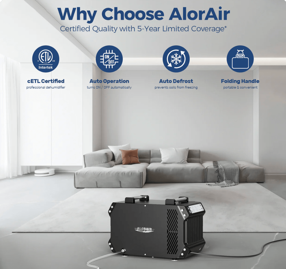 AlorAir Galaxy 85P 180 PPD Crawlspace Dehumidifiers Size for 2,300sq ft - Pure n Natural Systems