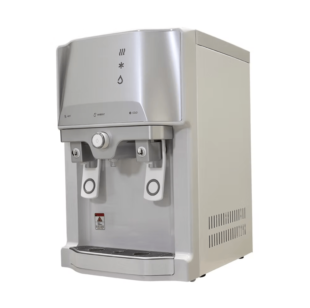 H2O-2250 Counter Top Bottleless Water Dispenser with 2.5 Gallon Cold Tank - Hot, Cold, and Ambient Water Settings - Pure n Natural Systems