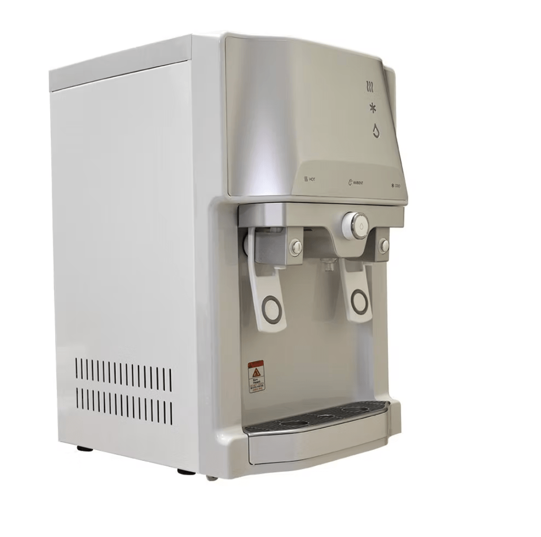 H2O-2250 Counter Top Bottleless Water Dispenser with 2.5 Gallon Cold Tank - Hot, Cold, and Ambient Water Settings - Pure n Natural Systems