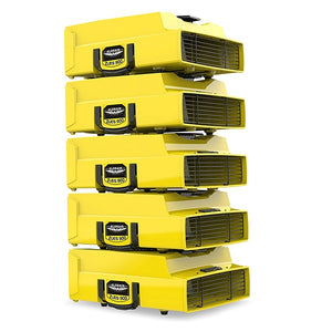 Stack several Zeus 900 air movers for easy storage.