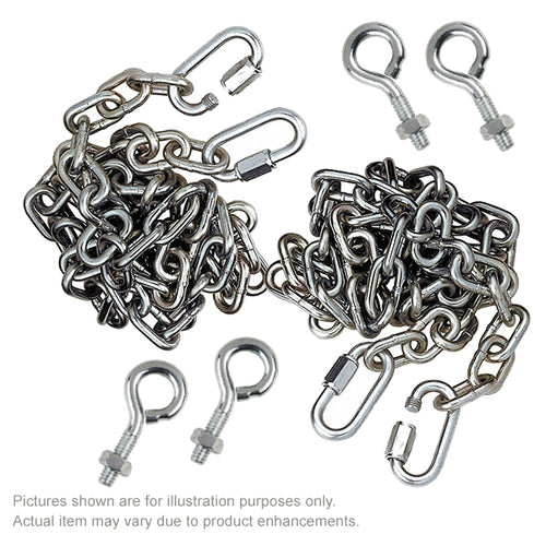 Optional Chain and Q-link Mounting Kit. Includes four 5-foot chains, four Q-links, and four Eye bolts.