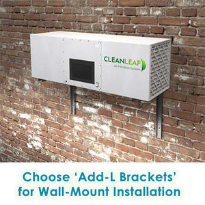 Choose the L-Brackets for Wall Mount Installation of Your CleanLeaf CL-1100-C18 950 CFM Media Filtration System for Smoke and Odor Removal