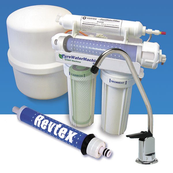 GreenMachine PT - 4GR - Eco Friendly 50 GPD 4 - Stage Reverse Osmosis Water Purifier by Vertex - Pure n Natural Systems