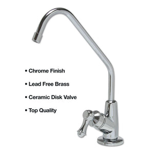 The US4 Under Counter Water Filter includes a High Quality Chrome Faucet