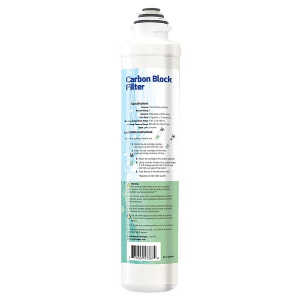 PURE | Quick Connect 5 - Micron Carbon Block Filter - 41407002 - Pure n Natural Systems