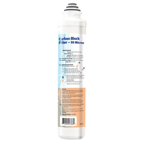 PURE | Quick Connect 50 - Micron Carbon Block Filter - 41407006 - Pure n Natural Systems